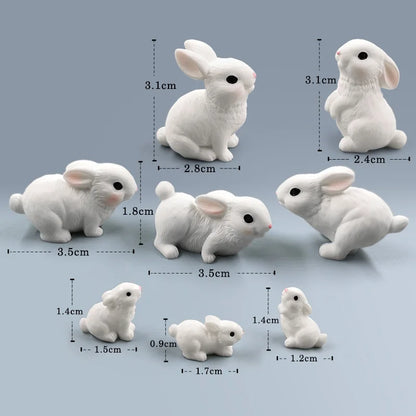 2025 Hot Easter Cute Rabbit Figurine Diy Landscape Home Kawaii Room Decor Miniature Fairy Garden Decoration Accessories Modern