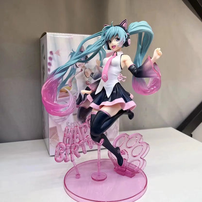 New Anime Miku Cute Kawaii Virtual Singer Miku Manga Statue Figurines Pvc Action Figure 15~25cm