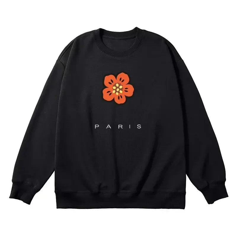 Autumn/Winter  Korean Version Best Seller Tops Cotton Hoodie Brand Flowers Printing Quality  Women Lover Long Sleeve Tracksuit