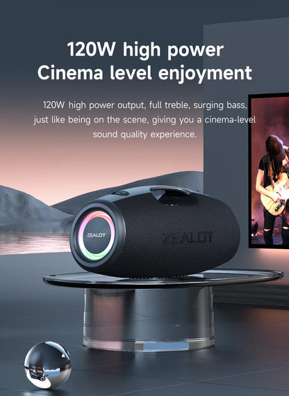 ZEALOT-S78 120W Portable Bluetooth Speaker Outdoor Party Speaker Big Loud Speaker Excellent Bass Performace Hifi speaker