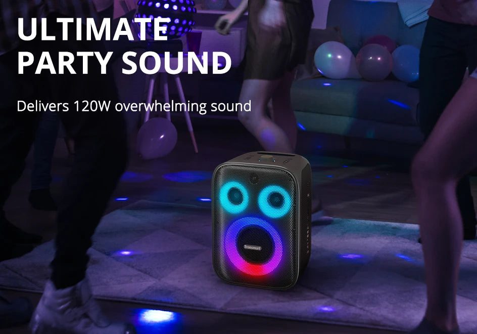 Tronsmart Halo 200 Speaker Bluetooth Speaker with 3 Way Sound System, 120W, Built-in/Wired Mic, Guitar Input, APP Control