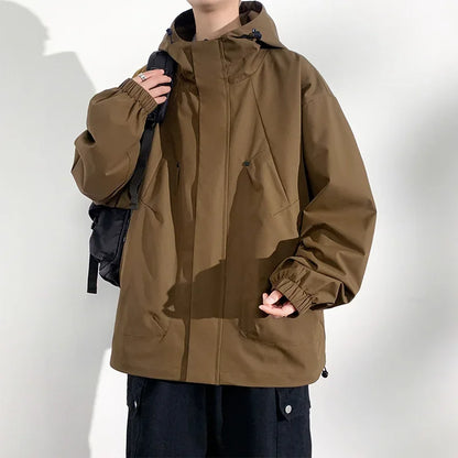 New Camping Jacket Men Windbreak Coat Plus Size 8XL Fashion Casual Waterproof Jacket Male Solid Color Outerwear Big Size