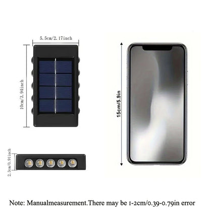 1pc 2/4/6/8/10/12LEDs Solar LED Wall Lights, Outdoor Wall Lamp For Garden, Patio, Ambient Light