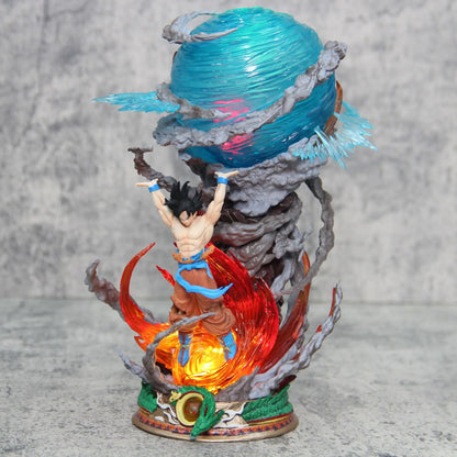 New 23cm Dragon Ball Anime Figure Son Goku Super Genki Bomb Luminous Figures Dbz Gk Figurine Pvc Statue Model Collectible Gifts