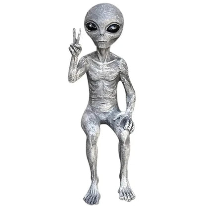 New Outer Space Alien Statue Martians Garden Figurine Set  Yard & Garden Decors Outdoor Courtyard Ornaments