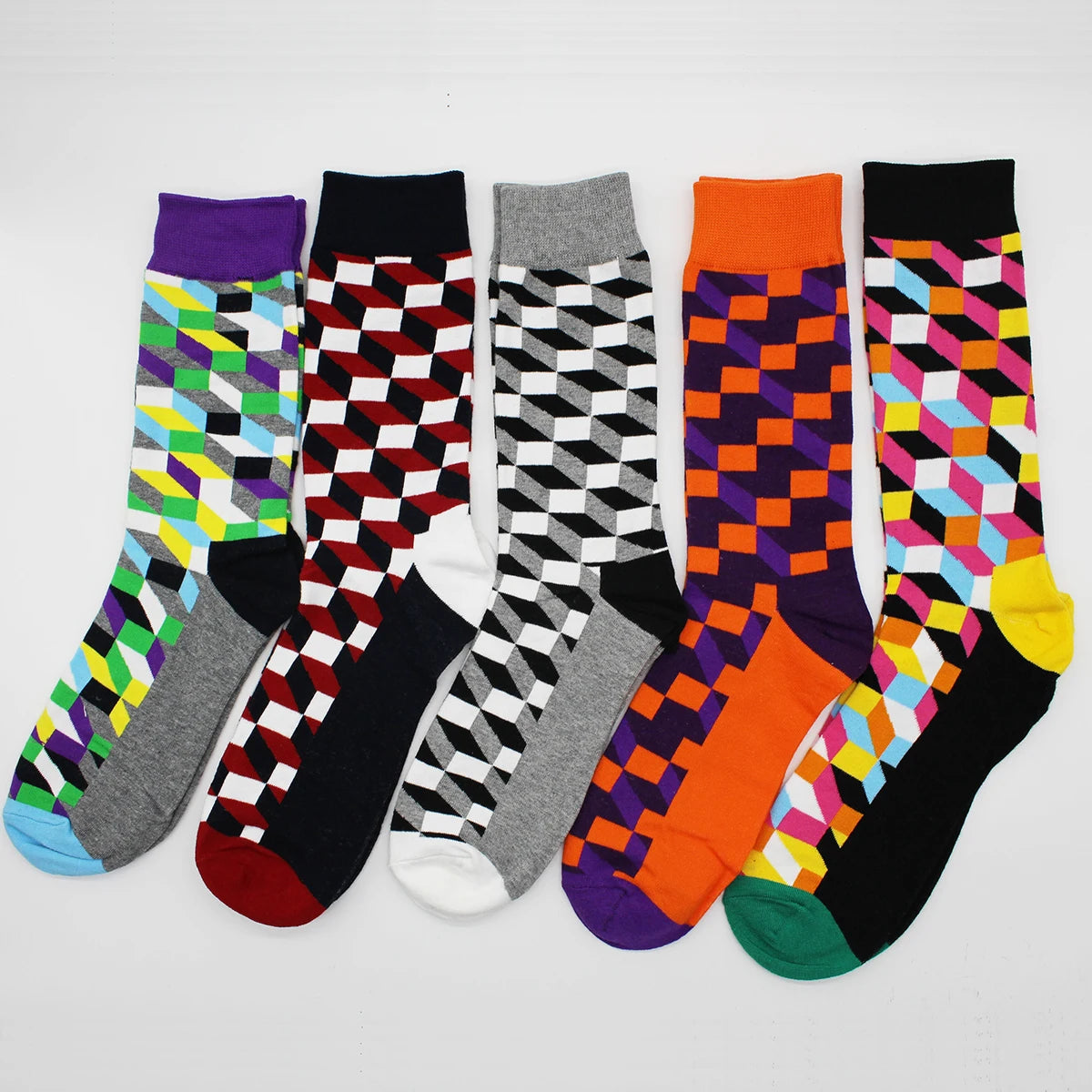 5-6 Pairs New High Quality Combed Cotton Men Socks Women Happy Fashion Novelty Skateboard Crew Casual Funny Socks for Men