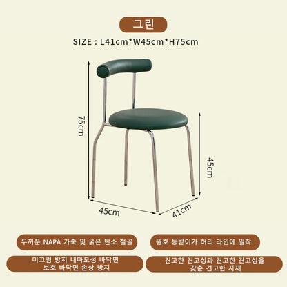 Cream Style Light Luxury Dining Chair Ins Medieval Home Modern Cafe Chair Vintage Nordic Backrest Chair Bedroom Makeup Chair