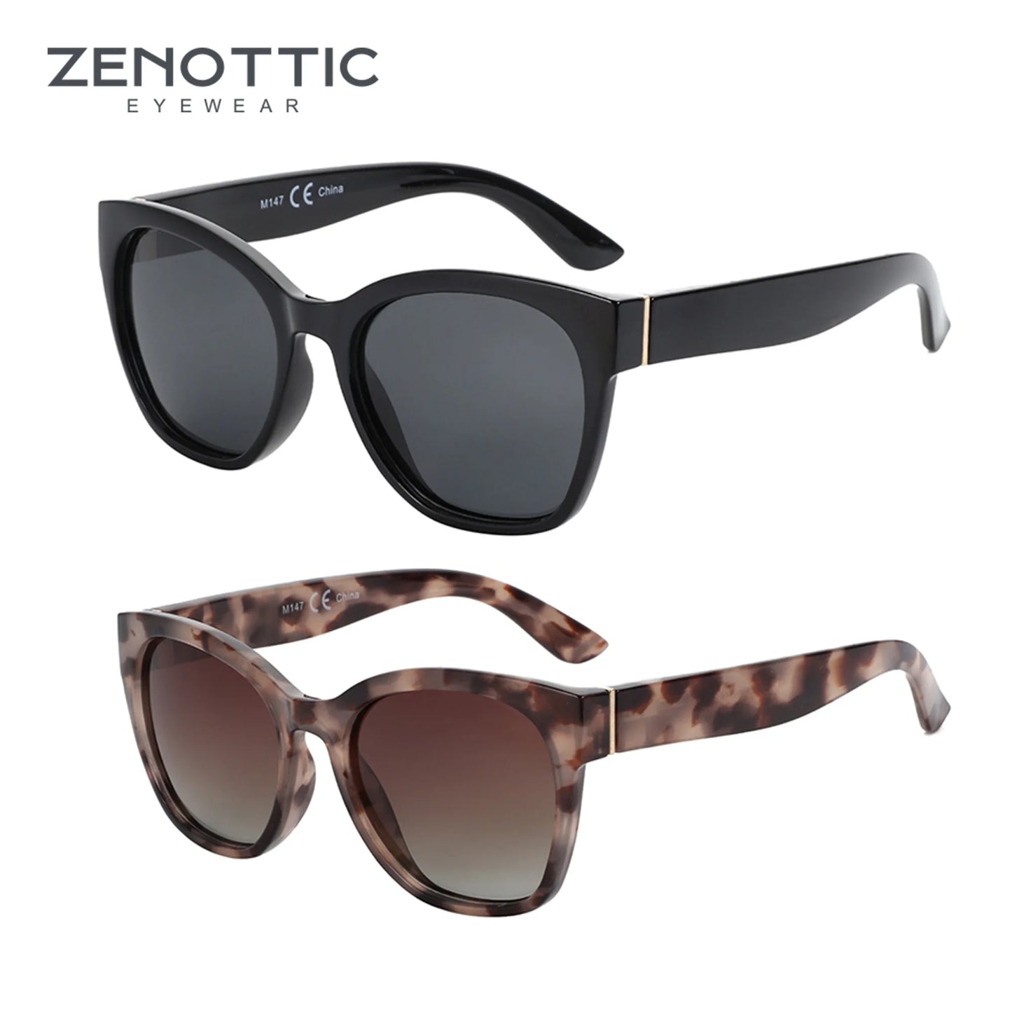 ZENOTTIC Original Thick Butterfly Frame Polarized Sunglasses for Women Chunky Uv400 Protection Shade Sun Glasses