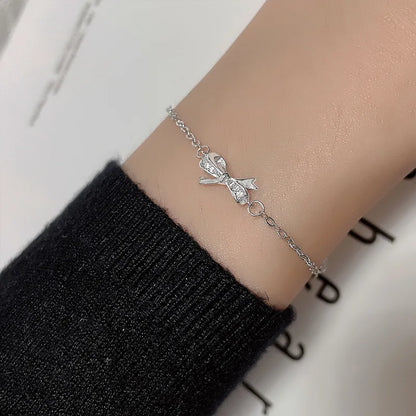 VENTFILLE 925 Sterling Silver Diamond-Studded Butterfly Bracelet Women's Fashion Temperament Flower Adjustable Bracelet