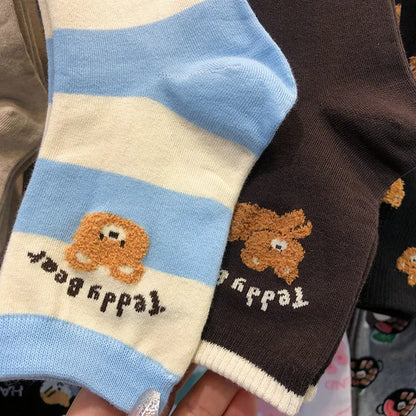 Good Quality Cartoon Elegant Lady Bear Women's  Cute Socks Cotton Harajuku Style Woman Novelty Breathable Sox Christmas Gifts