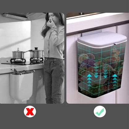 7/9L Wall Mounted Trash Can Household Galley Waste Bin Hanging Bathroom Trash Can With Lid Food Garbage Bin Kitchen Accessories