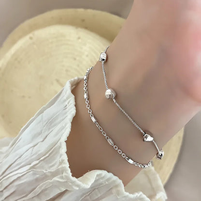 VENTFILLE 925 Sterling Silver Diamond-Studded Butterfly Bracelet Women's Fashion Temperament Flower Adjustable Bracelet