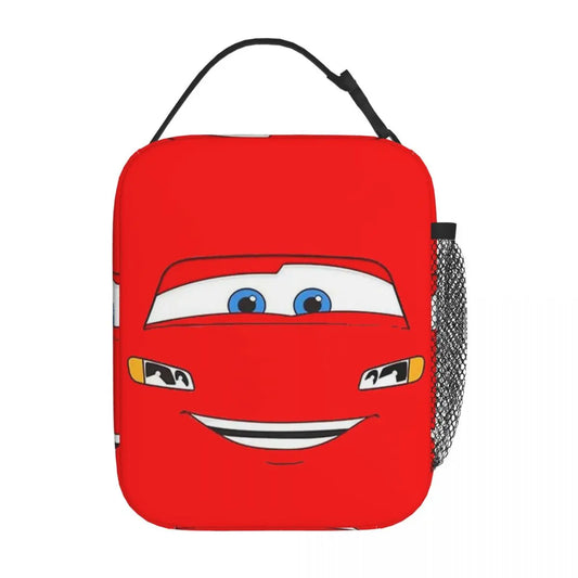 Happy Lightning Mcqueen Cars Insulated Lunch Bag Cooler Bag Reusable High Capacity Tote Lunch Box for Men Women School Outdoor
