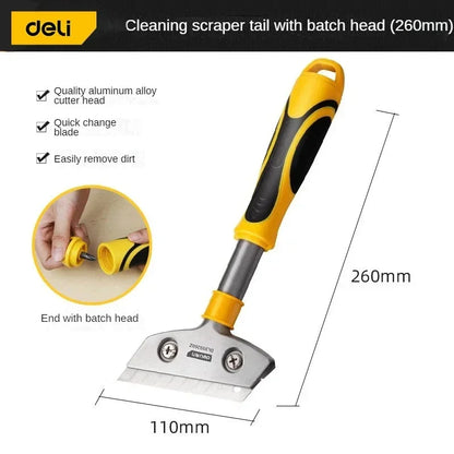 Deli Portable Cleaning Knife Cleaning Shovel Cutter Glass Floor Tiles Scraper Blade Seam Removal Household Kitchen Hand Tool