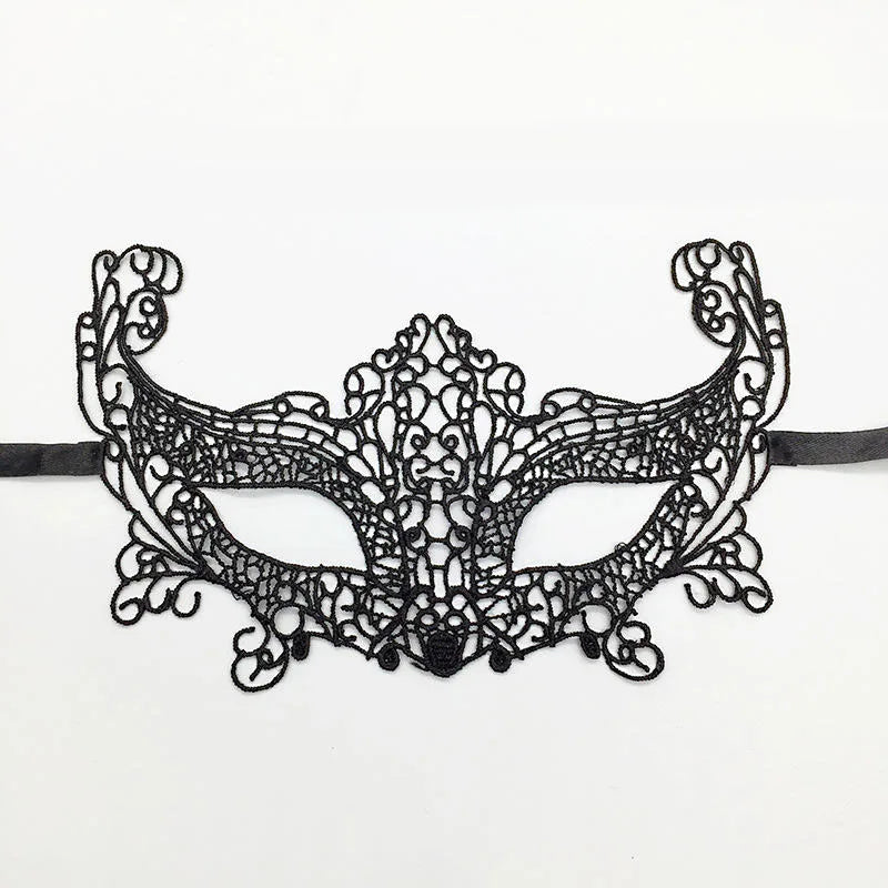 Black Color Sexy Women Lace Masquerade Mask for Carnival Halloween Half Face Cosplay Masks Festive Animal Party Supplies