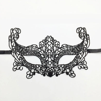 Black Color Sexy Women Lace Masquerade Mask for Carnival Halloween Half Face Cosplay Masks Festive Animal Party Supplies