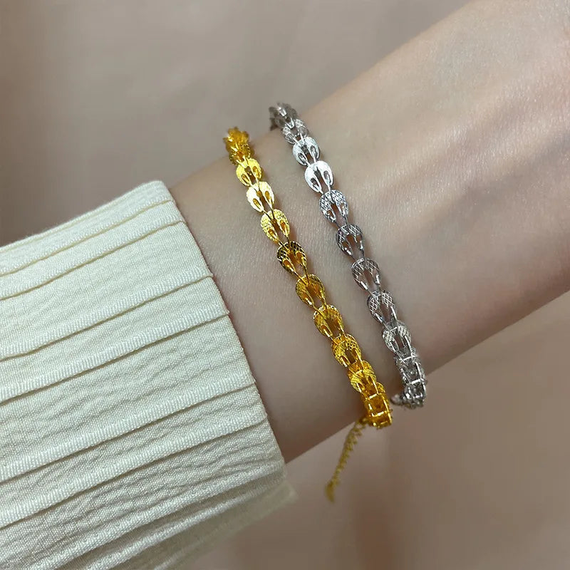 VENTFILLE 925 Sterling Silver Diamond-Studded Butterfly Bracelet Women's Fashion Temperament Flower Adjustable Bracelet