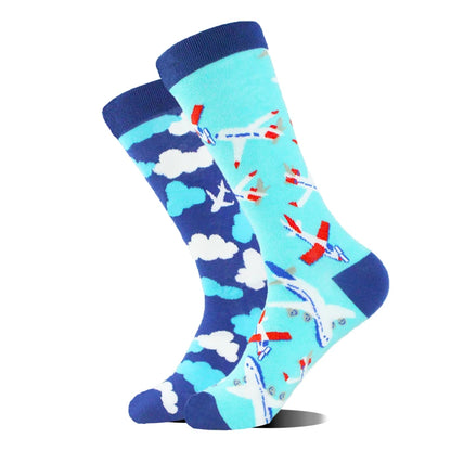 AB Happy Cotton Funny Socks Men Beer Panda Duck Crazy Design Sokken Unisex Novelty Plant Piano Crew Skateboard Calcetines Hombre