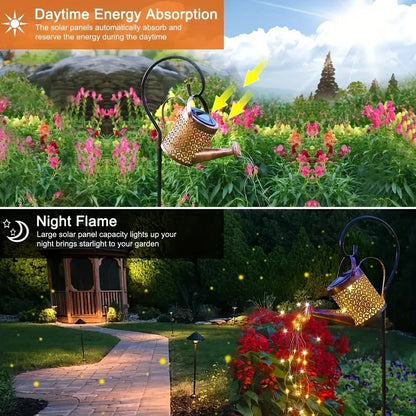 LED Solar Watering Can Light Hanging Kettle Lantern Light Outdoor Waterproof Villa Path Lawn Yard Garden Decoration Lamp