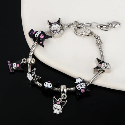 Kawaii Sanrio Pink Hello Kitty Melody Bracelet Pendant Girl Detachable DIY Bracelet Fans Gift Cosplay Props For Women Jewelry