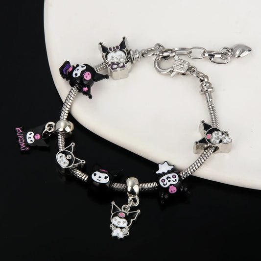 Kawaii Sanrio Pink Hello Kitty Melody Bracelet Pendant Girl Detachable DIY Bracelet Fans Gift Cosplay Props For Women Jewelry