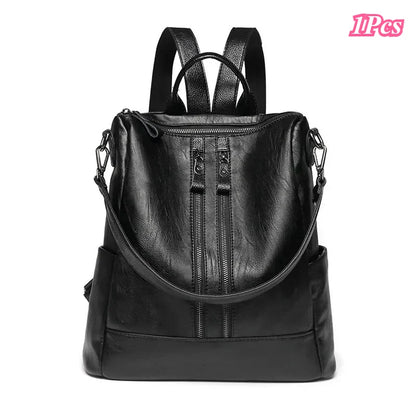 1/3Pcs Genuine Leather Backpack Women's Travel Bag Fashion Women's Fashion Bag Tide Casual Fashion Soft Leather Shoulder Bag