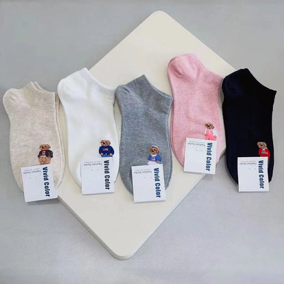 Good Quality Cartoon Elegant Lady Bear Women's  Cute Socks Cotton Harajuku Style Woman Novelty Breathable Sox Christmas Gifts