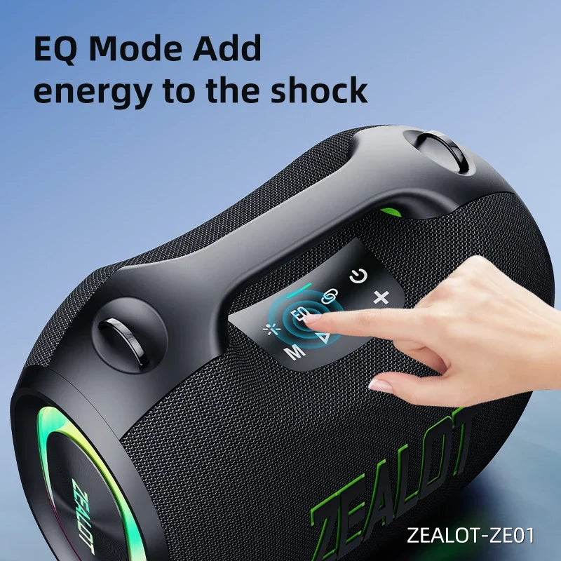 ZEALOT-ZE01 120W Big Power Wireless TWS Subwoofer Bluetooth Speaker High Volume Waterproof Portable Mobile Power HIFI Sound Qual