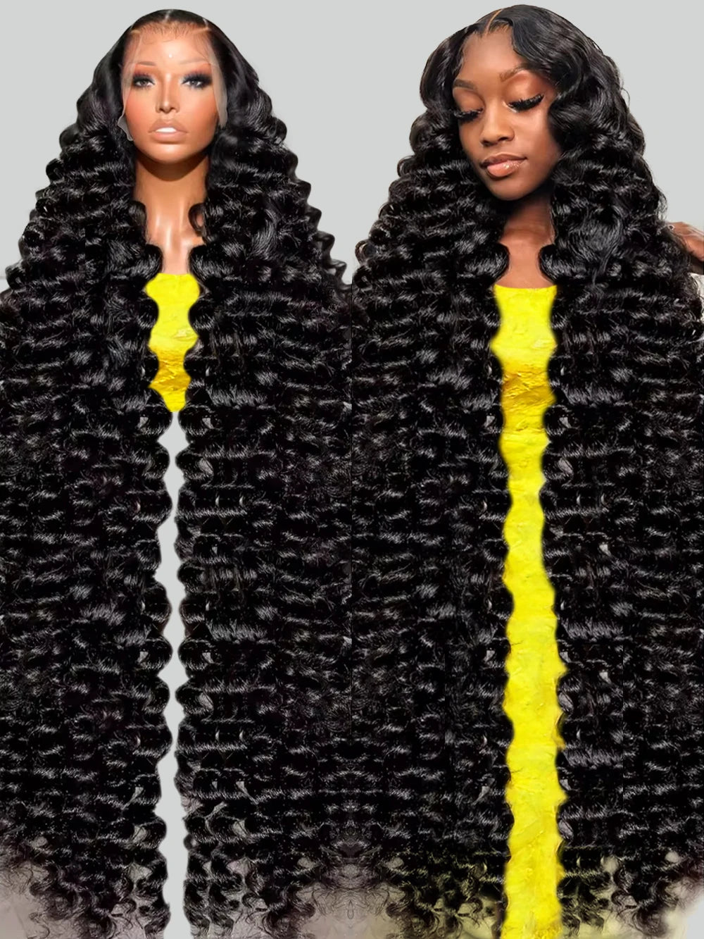 HD 13x6 Loose Nature Wave Lace Front Human Hair Wigs 250% Transparent 30 40 Inch 13x4 360 Full Deep Water Wave Lace Frontal Wig