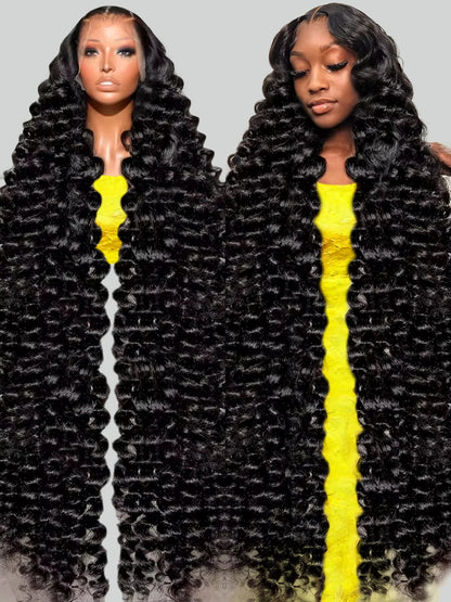 HD 13x6 Loose Nature Wave Lace Front Human Hair Wigs 250% Transparent 30 40 Inch 13x4 360 Full Deep Water Wave Lace Frontal Wig