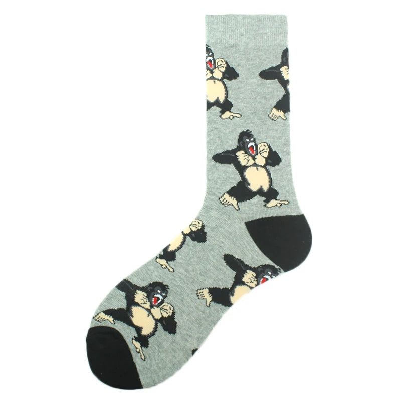 Happy Design Funny Socks Men Unisex Sheep Beer Dinosaur Pattern Sokken  Divertidos Jacquard Calcetines Unisex Hip Hop Skateboard