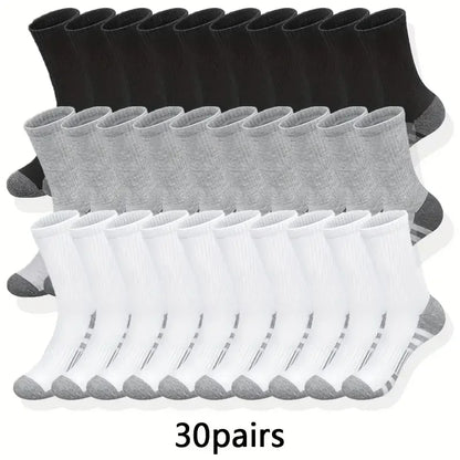 10/30 Pairs of High-Quality Soft and Comfortable Men's Running Socks Summer Sweat Wicking and Breathable Basketball Sports Socks