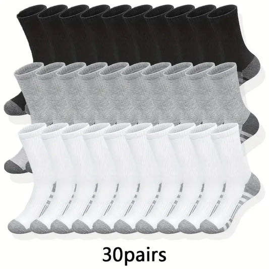 10/30 Pairs of High-Quality Soft and Comfortable Men's Running Socks Summer Sweat Wicking and Breathable Basketball Sports Socks