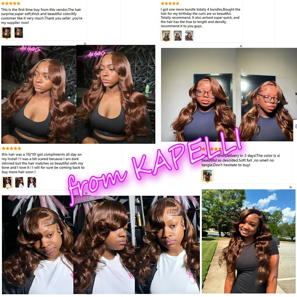 Hot Sale #4 Brown Body Wave Bundles 1/3/4 Brazilian Human Hair Weave Bundles Hair Extension Tissage Human Hair Bundles Remy Hair