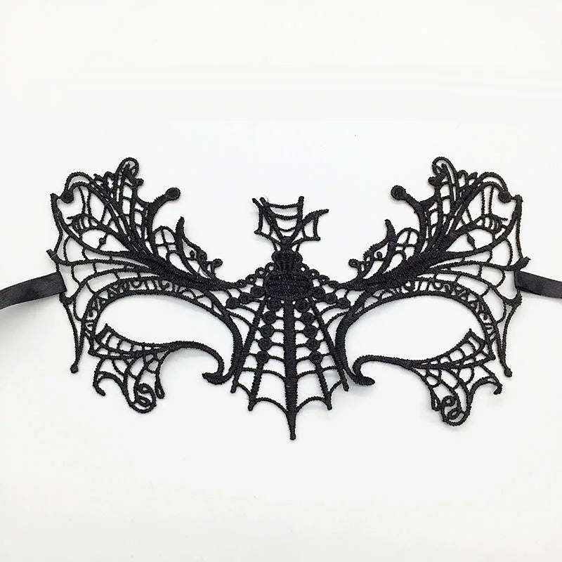 Black Color Sexy Women Lace Masquerade Mask for Carnival Halloween Half Face Cosplay Masks Festive Animal Party Supplies