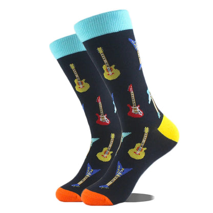 Happy Design Funny Socks Men Unisex Sheep Beer Dinosaur Pattern Sokken  Divertidos Jacquard Calcetines Unisex Hip Hop Skateboard