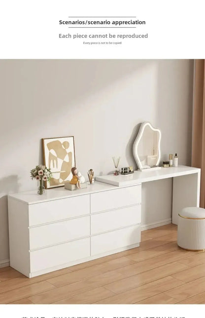 Luxury Dressing Table Drawer White Makeup Mirror Corner Desk Dresser Table Cabinet Organizers Storage Penteadeira Home Furniture