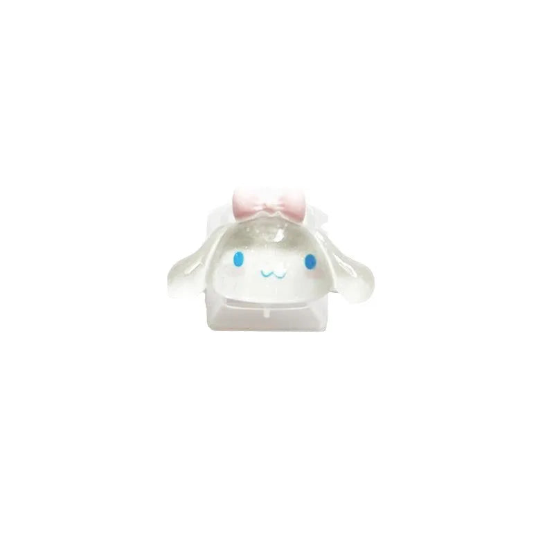 Sanrio Cartoon Animation Translucent HelloKitty Kuromi Melody Pompompurin Girl Cute Mechanical Keyboard Keycap Kawaii Gift
