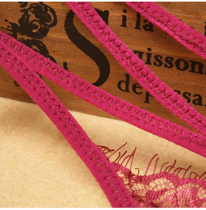 Poblador Sexy Lingerie Women's Panties Lace G-strings Crotch Opening Thongs Temptation Erotic Women Underwear See-Through Pantys