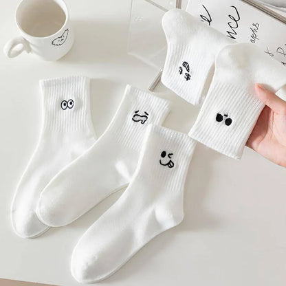 5Pcs/10Pc/20Pcs Casual Men's Spring And Summer Deodorant Absorbent Mid-tube Socks Breathable Casual White Durable Socks
