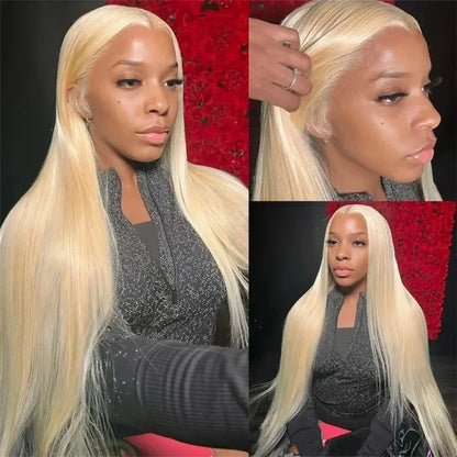 13x4 13x6 HD Transparent Full Frontal Lace 613 Blonde Colored Straight Human Hair Wigs Lace Front Wigs For Women 40 46 Inches