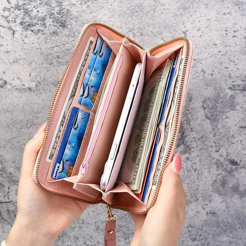 New Fashionable Japanese and Korean Large Capacity Zipper Wallet Long Wallet for Women Handheld Bag for Women
