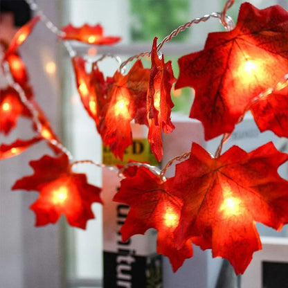 1pc 10/20 LED Maple Leaf String Lights Battery Powered Fairy Lights For Home Party Holiday Arrangement Scene Outdoor Decoration