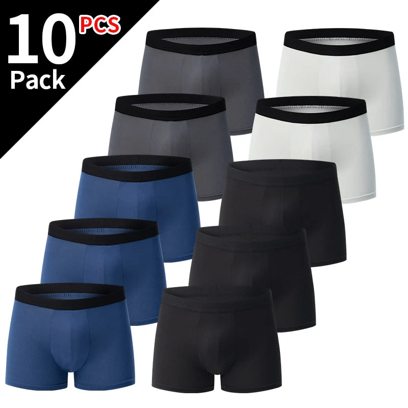 10 Men's Boxer Underwear Black Gold Random Soft And Comfortable Skin-friendly Joker Four Seasons Selling Adolescent Shorts