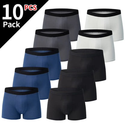 10 Men's Boxer Underwear Black Gold Random Soft And Comfortable Skin-friendly Joker Four Seasons Selling Adolescent Shorts