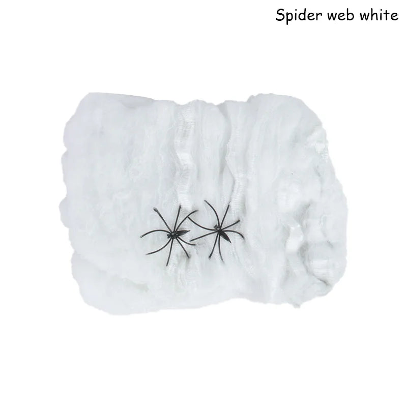 Halloween Decorations Artificial Spider Web Stretchy Cobweb Scary Party Halloween Decoration for Bar Haunted House Scene Props