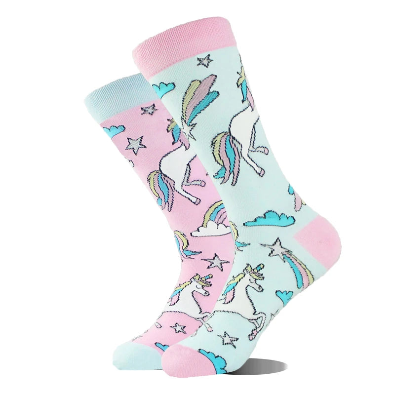AB Happy Cotton Funny Socks Men Beer Panda Duck Crazy Design Sokken Unisex Novelty Plant Piano Crew Skateboard Calcetines Hombre