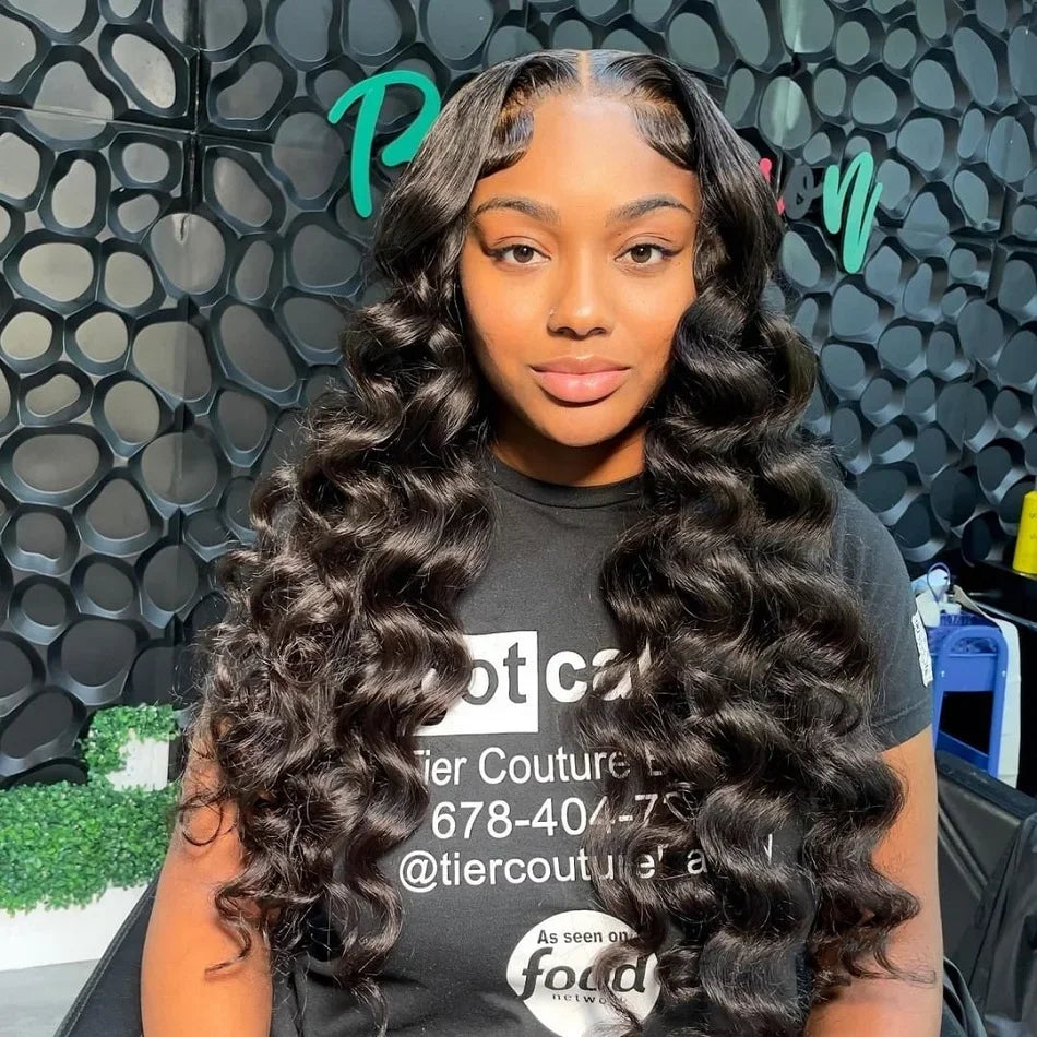HD 13x6 Loose Nature Wave Lace Front Human Hair Wigs 250% Transparent 30 40 Inch 13x4 360 Full Deep Water Wave Lace Frontal Wig