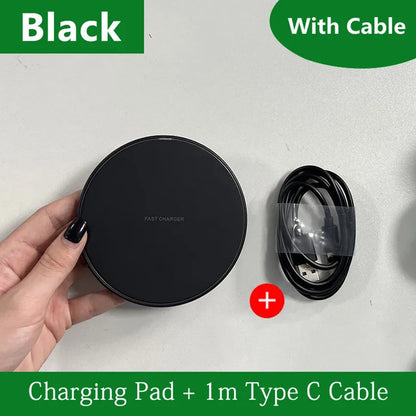 30W Fast Wireless Charger Pad for iPhone 14 13 12 11 Pro Max Samsung Galaxy S22 S21 S20 S10 S9 Xiaomi Wireless Charging Station