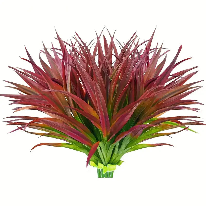 1/4 pieces, UV resistant outdoor artificial plants - tall grass, tropical flowers and shrubs - perfect for year-round and indoor